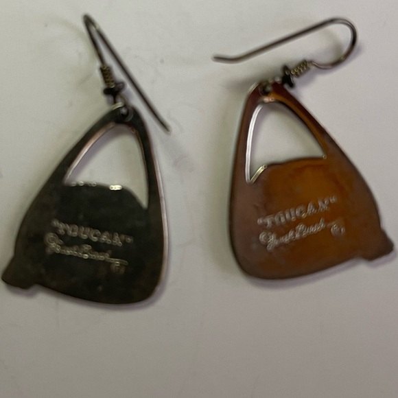 Signed Laurel Burch Toucan Drop Earrings - Picture 3 of 4